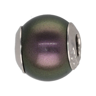 Rhodium Plated Pearl Pendant for Men and Women, 12mm Round Tahitian Pearl, Zindis Collection
