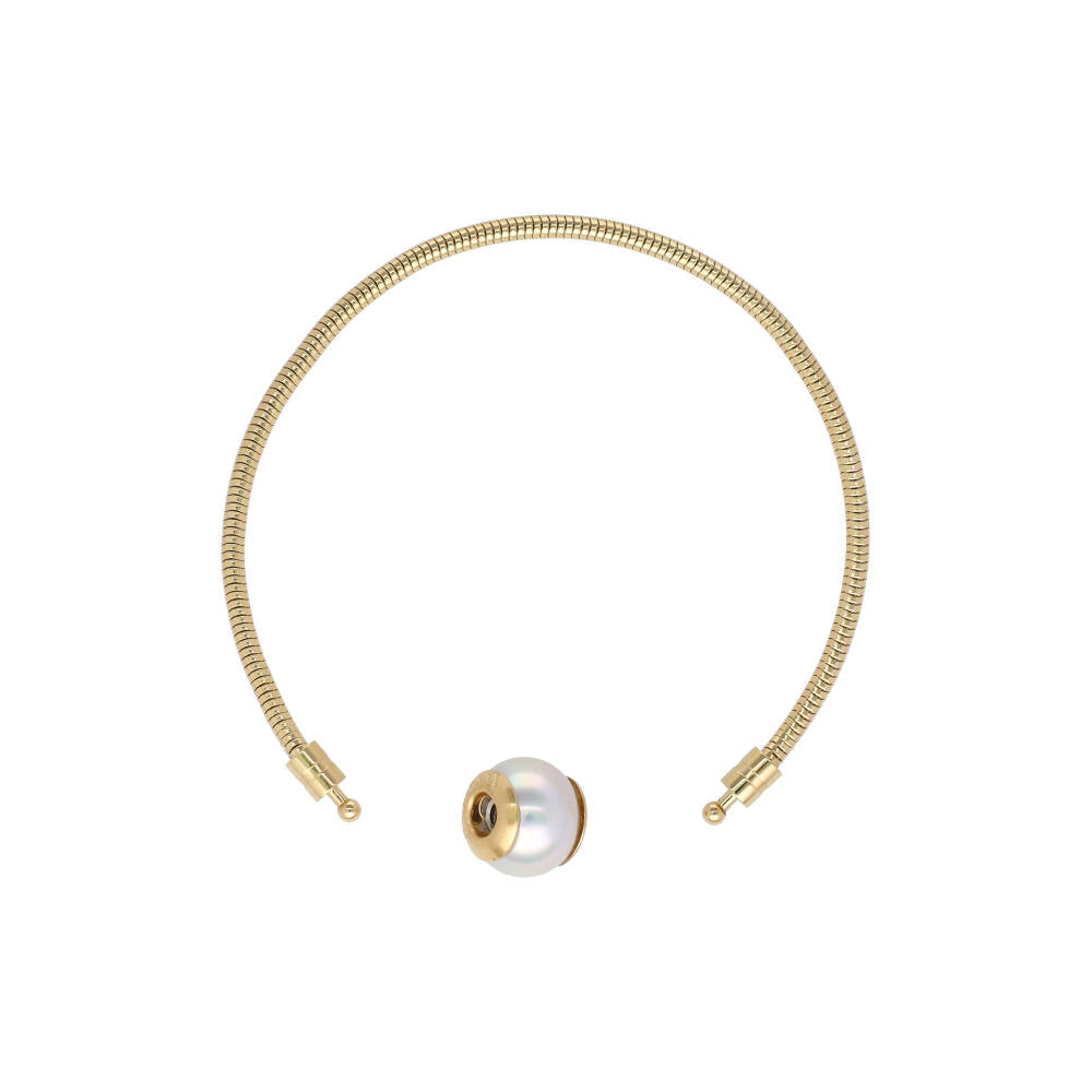 Bundle Gold Plated Bracelet 7 inches long, for men and women with organic pearl, Zindis Collection