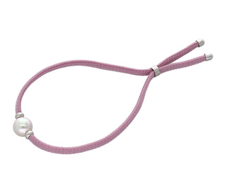 Lavander Elastic Bracelet for Women with Organic Pearl, 8mm Round White Pearl, Adjustable 7.8" Length, Sifnos Collection