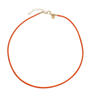 Orange Cord with Gold Plated Endings, 15.7" Length, Cadenas Collection
