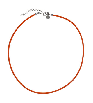 Orange Cord with Rhodium Plated Endings, 15.7" Length, Cadenas Collection
