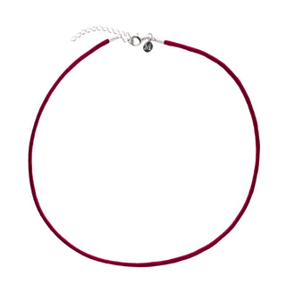 Burgundy Cord with Rhodium Plated Endings, 15.7" Length, Cadenas Collection