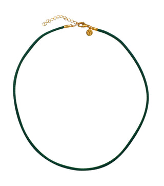 Emerald Cord with Gold Plated Endings, 15.7" Length, Cadenas Collection