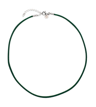 Emerald Cord with Rhodium Plated Endings, 15.7" Length, Cadenas Collection