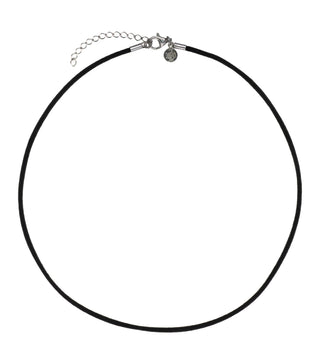 Black Cord with Rhodium Plated Endings, 15.7" Length, Cadenas Collection