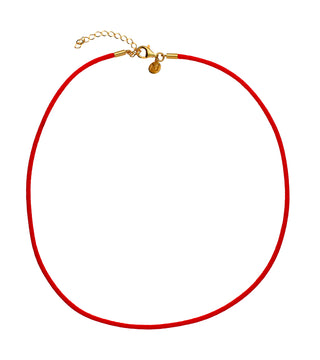 Red Cord with Gold Plated Endings, 15.7" Length, Cadenas Collection