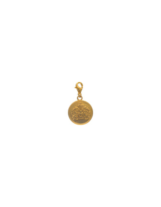 Gold Plated Sterling Silver Majorica Coin Pendant for Women, Charm&Glow Collection