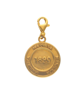 Gold Plated Sterling Silver Majorica Coin Pendant for Women, Charm&Glow Collection