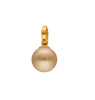 Gold Plated Sterling Silver Charm Pendant for Women with Organic Simulated Pearl, 10mm Round Champagne Pearl, Charm&Glow Collection