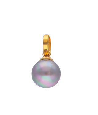 Gold Plated Sterling Silver Charm Pendant for Women with Organic Simulated Pearl, 10mm Round Nuage Pearl, Charm&Glow Collection