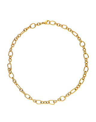 Gold Plated Steel Charm Necklace for Women, 43cm Length, Charm&Glow Collection