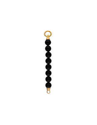 Sterling Silver Gold-Plated Bracelet Section for Men and Women, 8mm Round Black Pearl, 8cm Length, Mix&Match Collection