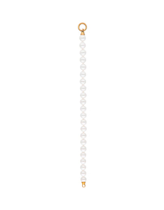 Sterling Silver Gold-Plated Necklace Section Men and Women, 8mm Round White Pearl, 20cm Length, Mix&Match Collection