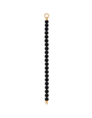 Sterling Silver Gold-Plated Necklace Section for Men and Women, 8mm Round Black Pearl, 20cm Length, Mix&Match Collection