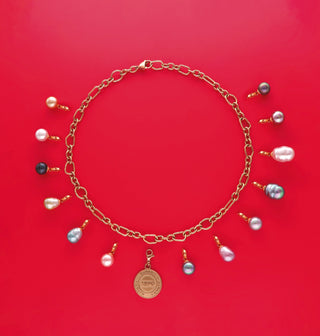 Charm Bracelet for Women, With Organic Simulated Pearls Bundle, Charm&Glow Collection