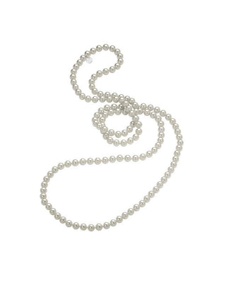 Sterling Silver Necklace for Women with Organic Pearl, 8mm Round White Pearl, 47.2" Length, Jour Collection