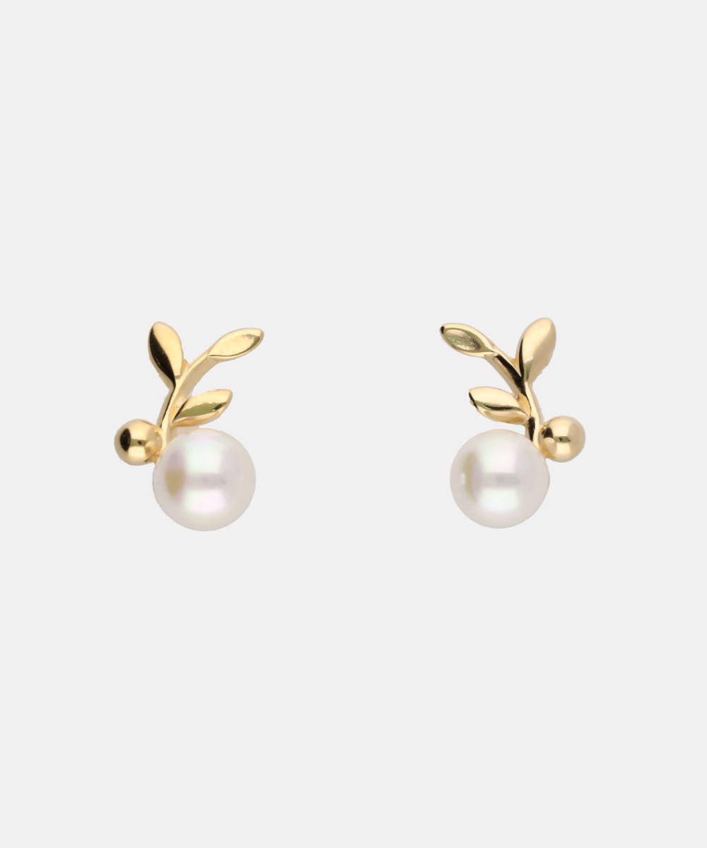 925 Silver Heart V-shaped Pearl Aigrette Series Earrings Women